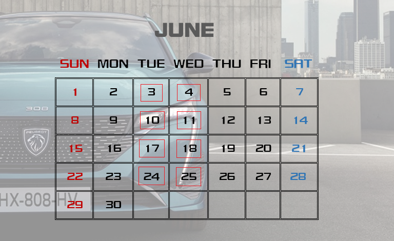 6月営業カレンダー